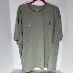 Nike Team Fit Dry Atlanta Braves Light Gray Men's Short Sleeve XXL EUC